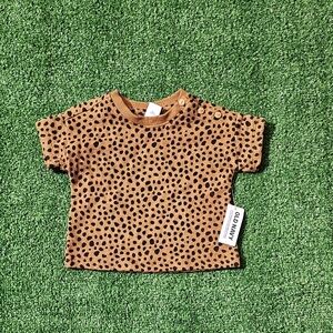 Old Navy Brown and Black Polka Dot Kids Tee